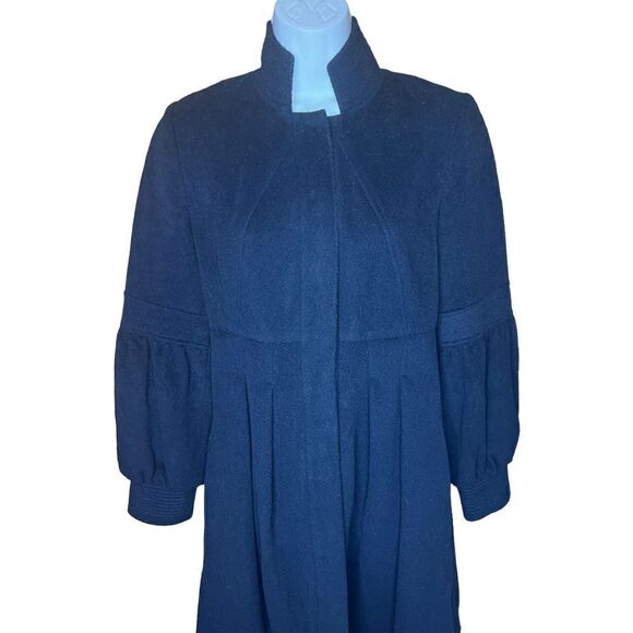 Diane Von Furstenberg Wool Black Coat Size Small - Picture 2 of 6
